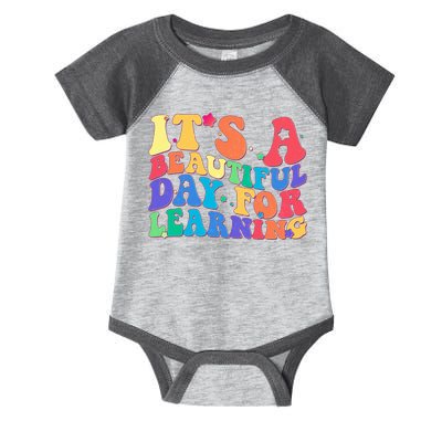 Colorful Retro It's A Beautiful Day For Learning Infant Baby Jersey Bodysuit