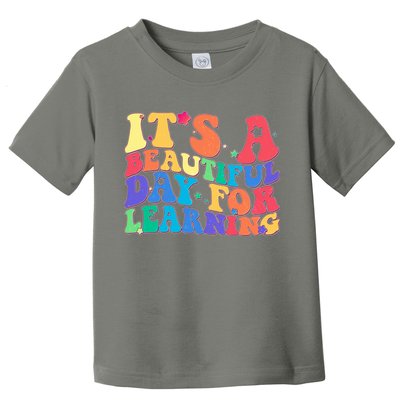 Colorful Retro It's A Beautiful Day For Learning Toddler T-Shirt