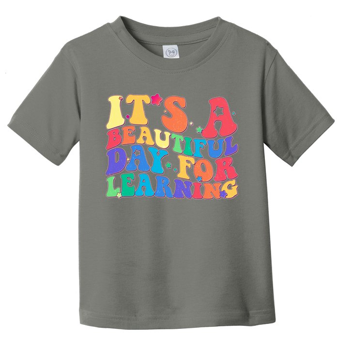 Colorful Retro It's A Beautiful Day For Learning Toddler T-Shirt