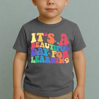 Colorful Retro It's A Beautiful Day For Learning Toddler T-Shirt