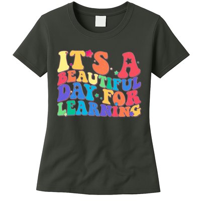 Colorful Retro It's A Beautiful Day For Learning Womens T-Shirt