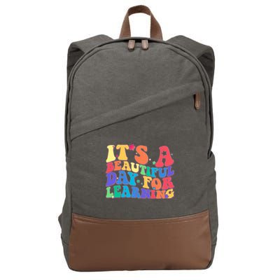 Colorful Retro It's A Beautiful Day For Learning Cotton Canvas Backpack