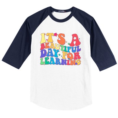 Colorful Retro It's A Beautiful Day For Learning Baseball Sleeve Shirt