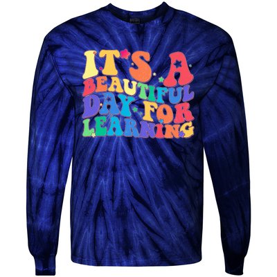 Colorful Retro It's A Beautiful Day For Learning Tie-Dye Long Sleeve Shirt