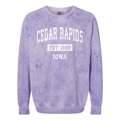 Cedar Rapids Iowa Ia Vintage Sports Colorblast Crewneck Sweatshirt