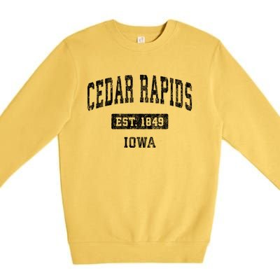 Cedar Rapids Iowa Ia Vintage Sports Premium Crewneck Sweatshirt