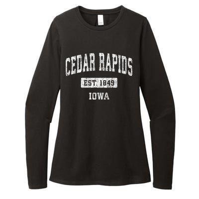 Cedar Rapids Iowa Ia Vintage Sports Womens CVC Long Sleeve Shirt