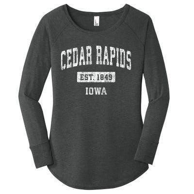 Cedar Rapids Iowa Ia Vintage Sports Women's Perfect Tri Tunic Long Sleeve Shirt