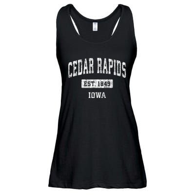 Cedar Rapids Iowa Ia Vintage Sports Ladies Essential Flowy Tank