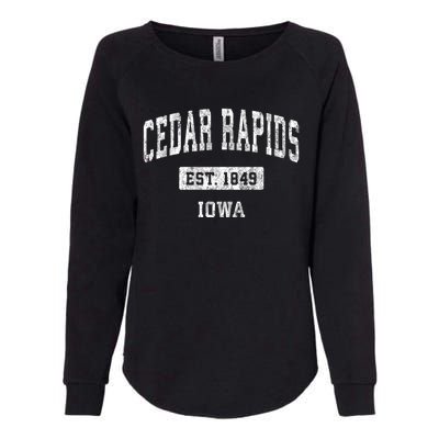 Cedar Rapids Iowa Ia Vintage Sports Womens California Wash Sweatshirt