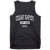 Cedar Rapids Iowa Ia Vintage Sports Tank Top