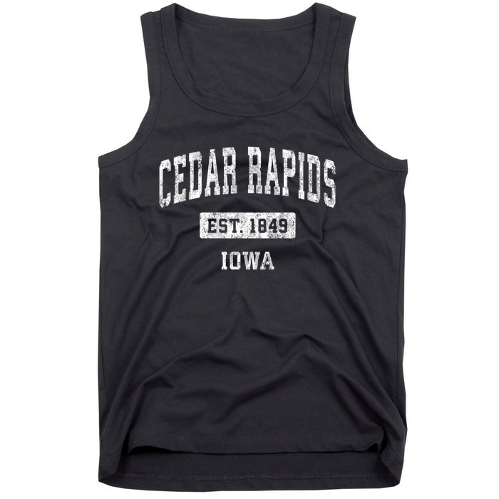 Cedar Rapids Iowa Ia Vintage Sports Tank Top