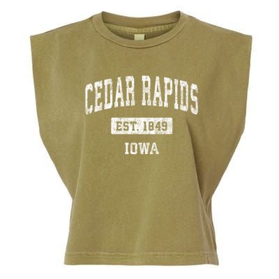 Cedar Rapids Iowa Ia Vintage Sports Garment-Dyed Women's Muscle Tee