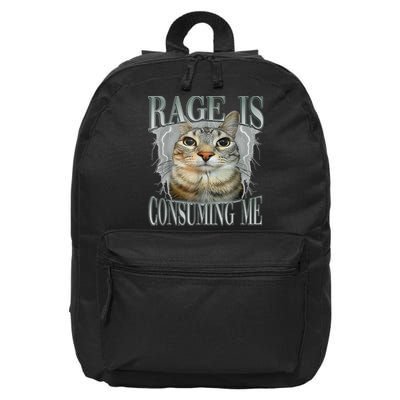 Cat Rage Is Consuming Me Funny Oddly Specific Meme Cats 16 in Basic Backpack