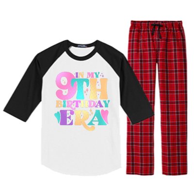 Cute Retro In My 9th Birthday Era Raglan Sleeve Pajama Set