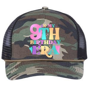 Cute Retro In My 9th Birthday Era Retro Rope Trucker Hat Cap