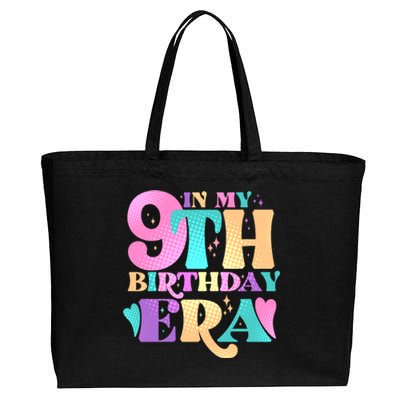 Cute Retro In My 9th Birthday Era Cotton Canvas Jumbo Tote