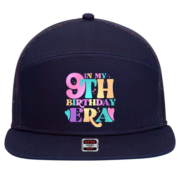 Cute Retro In My 9th Birthday Era 7 Panel Mesh Trucker Snapback Hat