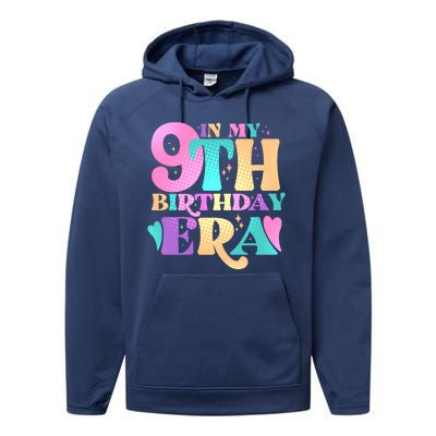 Cute Retro In My 9th Birthday Era Performance Fleece Hoodie