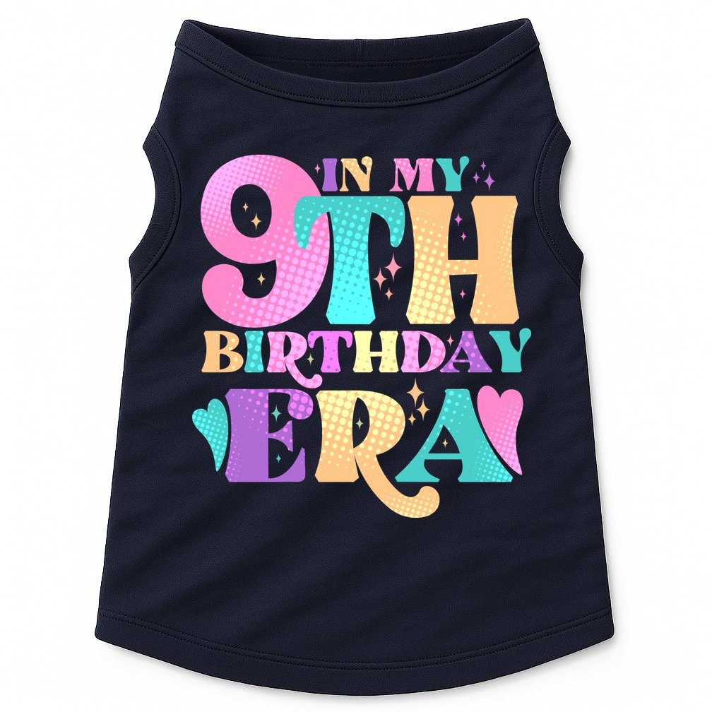 Cute Retro In My 9th Birthday Era Doggie Tank