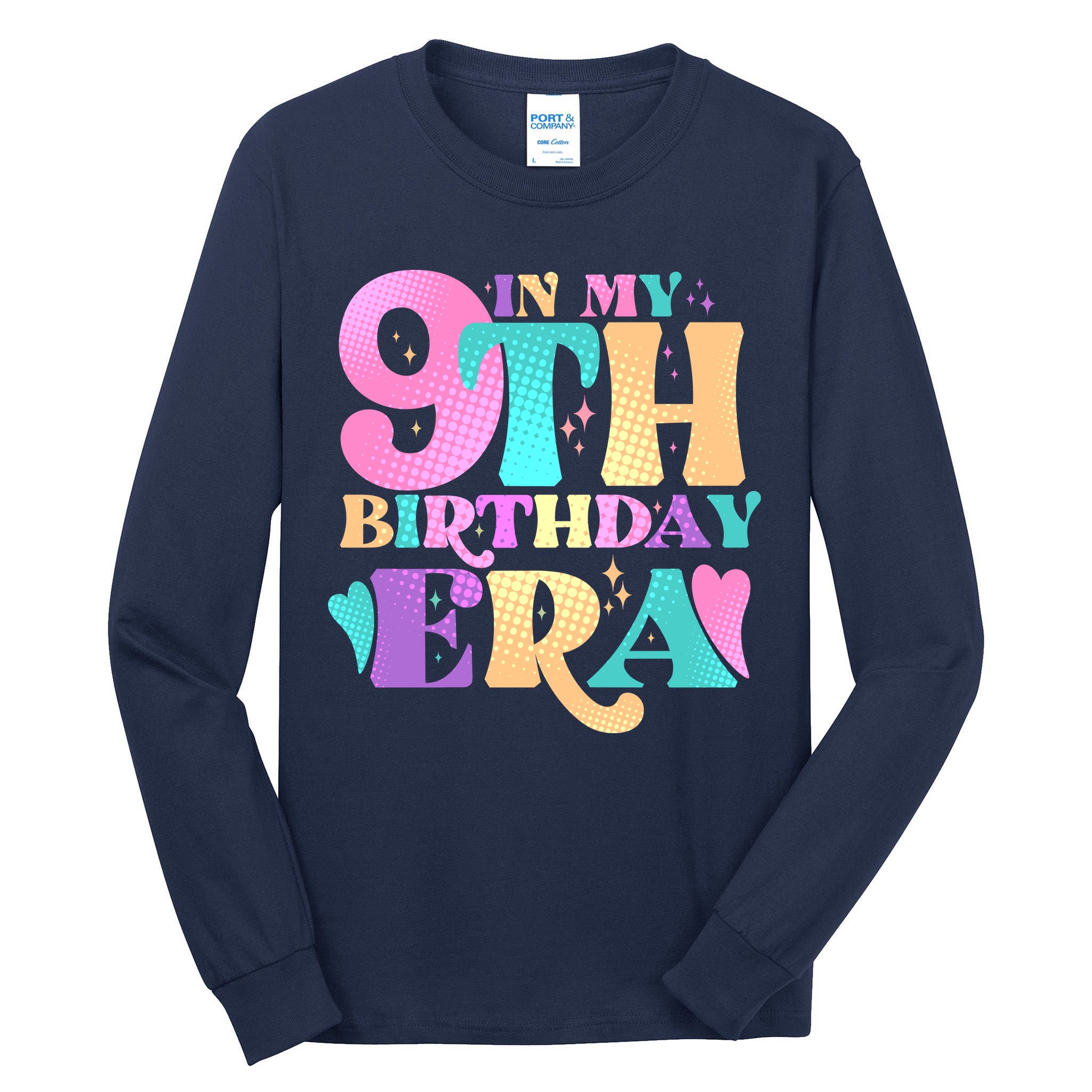 Cute Retro In My 9th Birthday Era Tall Long Sleeve T-Shirt