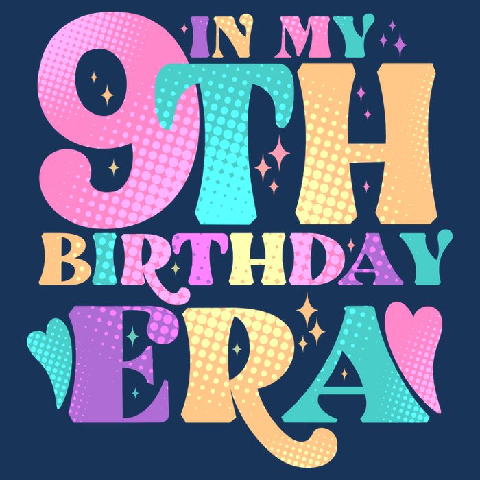 Cute Retro In My 9th Birthday Era Poster