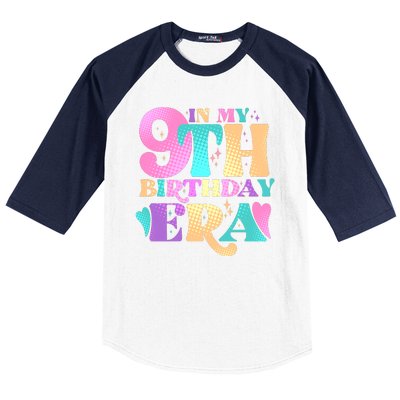 Cute Retro In My 9th Birthday Era Baseball Sleeve Shirt