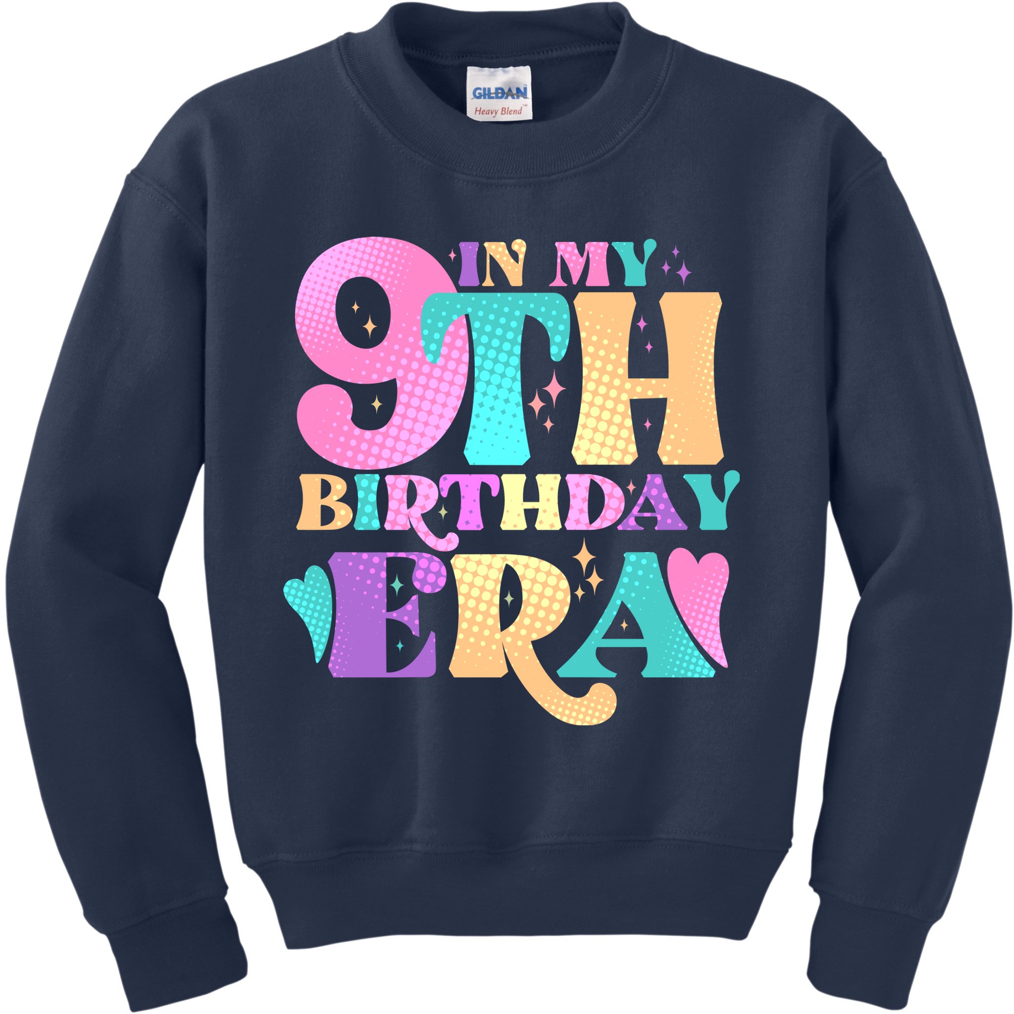 Cute Retro In My 9th Birthday Era Kids Sweatshirt
