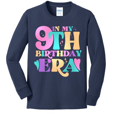 Cute Retro In My 9th Birthday Era Kids Long Sleeve Shirt