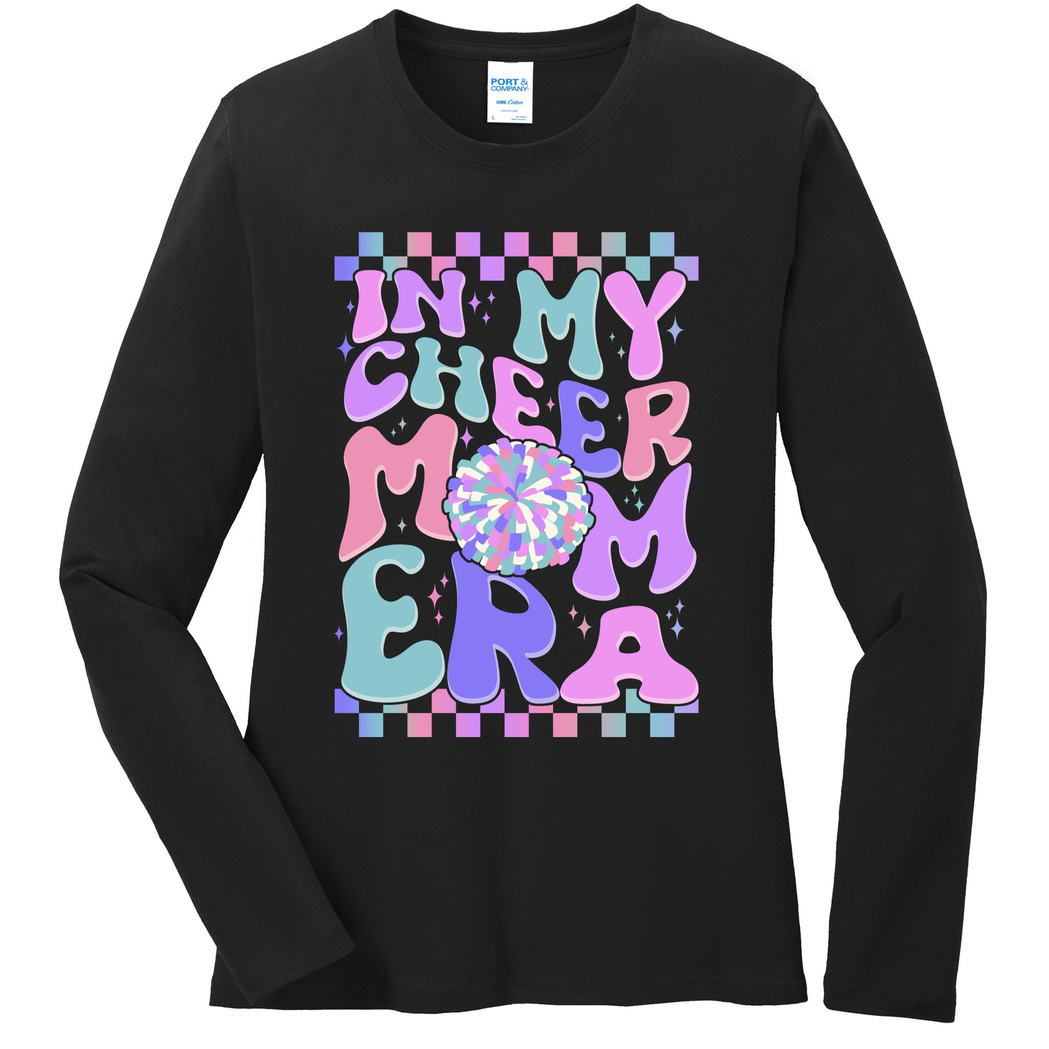 Cute Retro In My Cheer Mom Era Ladies Long Sleeve Shirt
