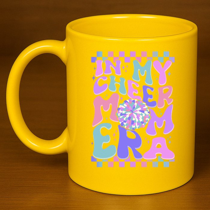 Cute Retro In My Cheer Mom Era 11oz C Handle Ceramic Mug