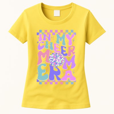 Cute Retro In My Cheer Mom Era Womens T-Shirt
