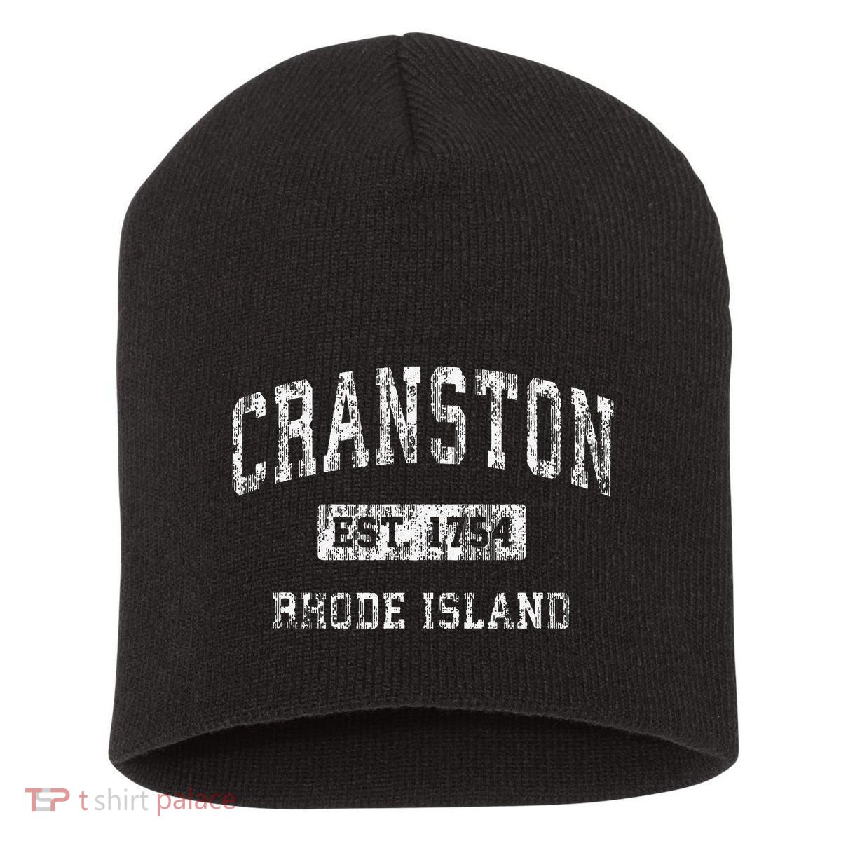 Cranston Rhode Island Ri Vintage Established Short Acrylic Beanie