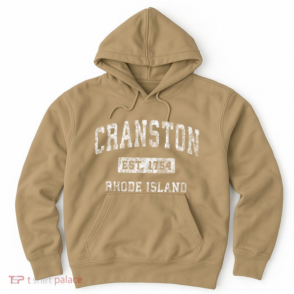 Cranston Rhode Island Ri Vintage Established Hoodie