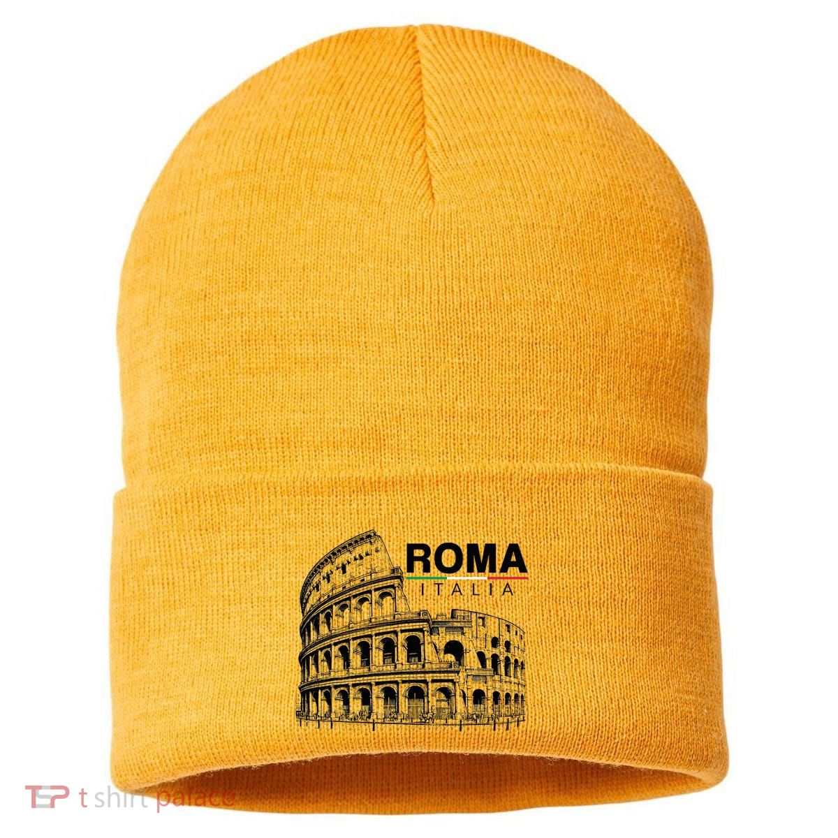 Colosseum Rome Italy Vintage Souvenir Colosseo Roma Italia Sustainable Knit Beanie