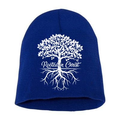 Cool Rooted In Chrisgift Christian Faith Gift Bible Verse Gift Short Acrylic Beanie