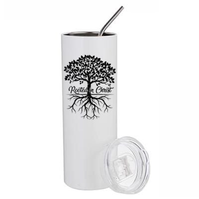 Cool Rooted In Chrisgift Christian Faith Gift Bible Verse Gift Stainless Steel Tumbler