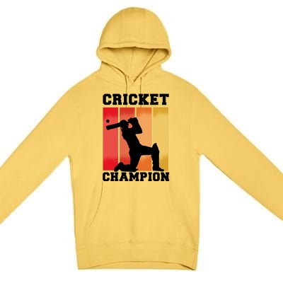 Cricket Player Champion Premium Pullover Hoodie