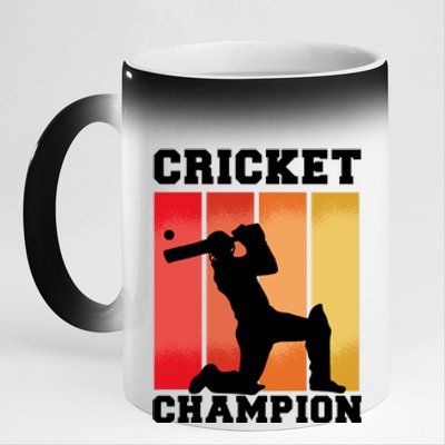 Cricket Player Champion 11oz Black Color Changing Mug