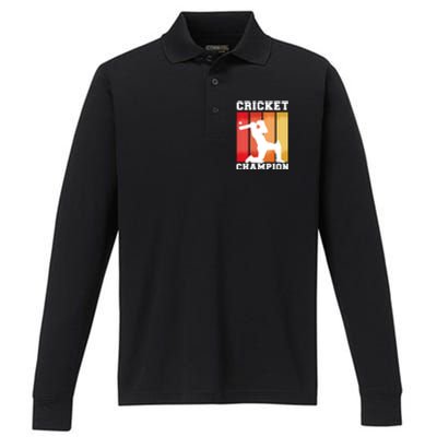 Cricket Player Champion Performance Long Sleeve Polo