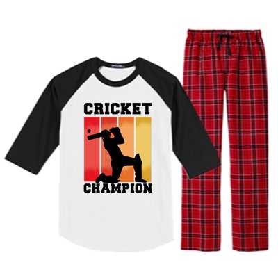 Cricket Player Champion Raglan Sleeve Pajama Set