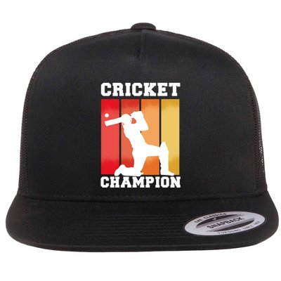 Cricket Player Champion Flat Bill Trucker Hat