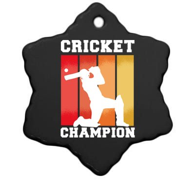 Cricket Player Champion Ceramic Star Ornament