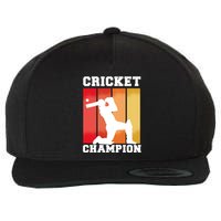 Cricket Player Champion Wool Snapback Cap