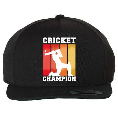 Cricket Player Champion Wool Snapback Cap