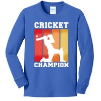 Cricket Player Champion Kids Long Sleeve Shirt