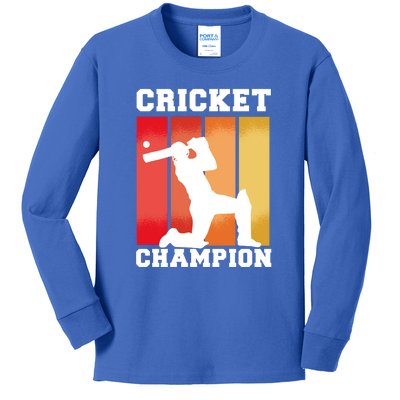 Cricket Player Champion Kids Long Sleeve Shirt