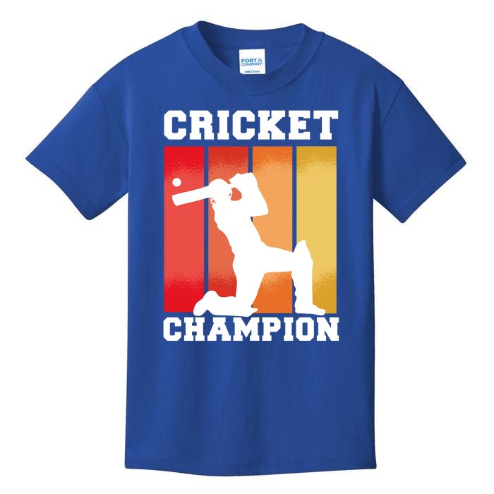 Cricket Player Champion Kids T-Shirt