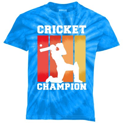 Cricket Player Champion Kids Tie-Dye T-Shirt