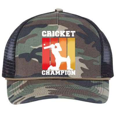 Cricket Player Champion Retro Rope Trucker Hat Cap